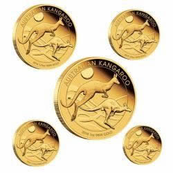 Perth-Mint-New-Release:-Australian-Kangaroo-2018-Gold-Proof-Five-Coin-Set